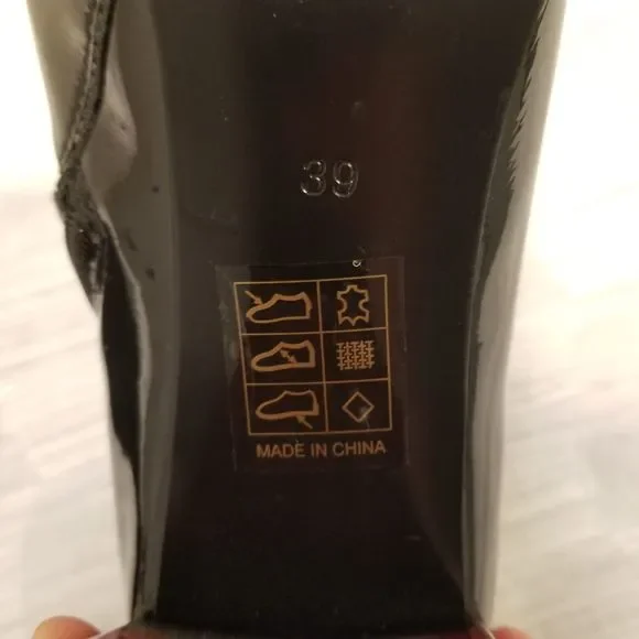 Azura Felisha Bootie Glossy Black Patent Leather Women's 39 - Picture 7 of 9